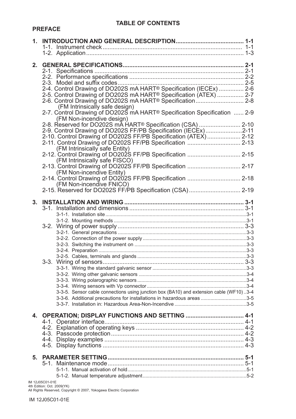 Preface | Yokogawa DO202 2-Wire Dissolved Oxygen Analyzer User Manual | Page 2 / 90