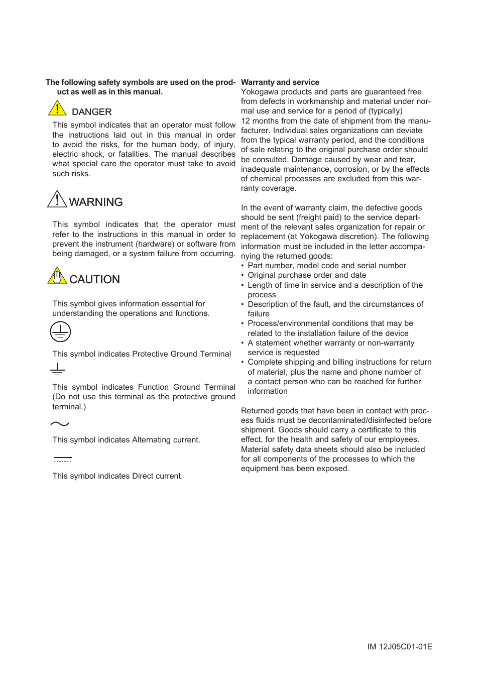 Warning, Warning caution caution | Yokogawa DO202 2-Wire Dissolved Oxygen Analyzer User Manual | Page 5 / 90