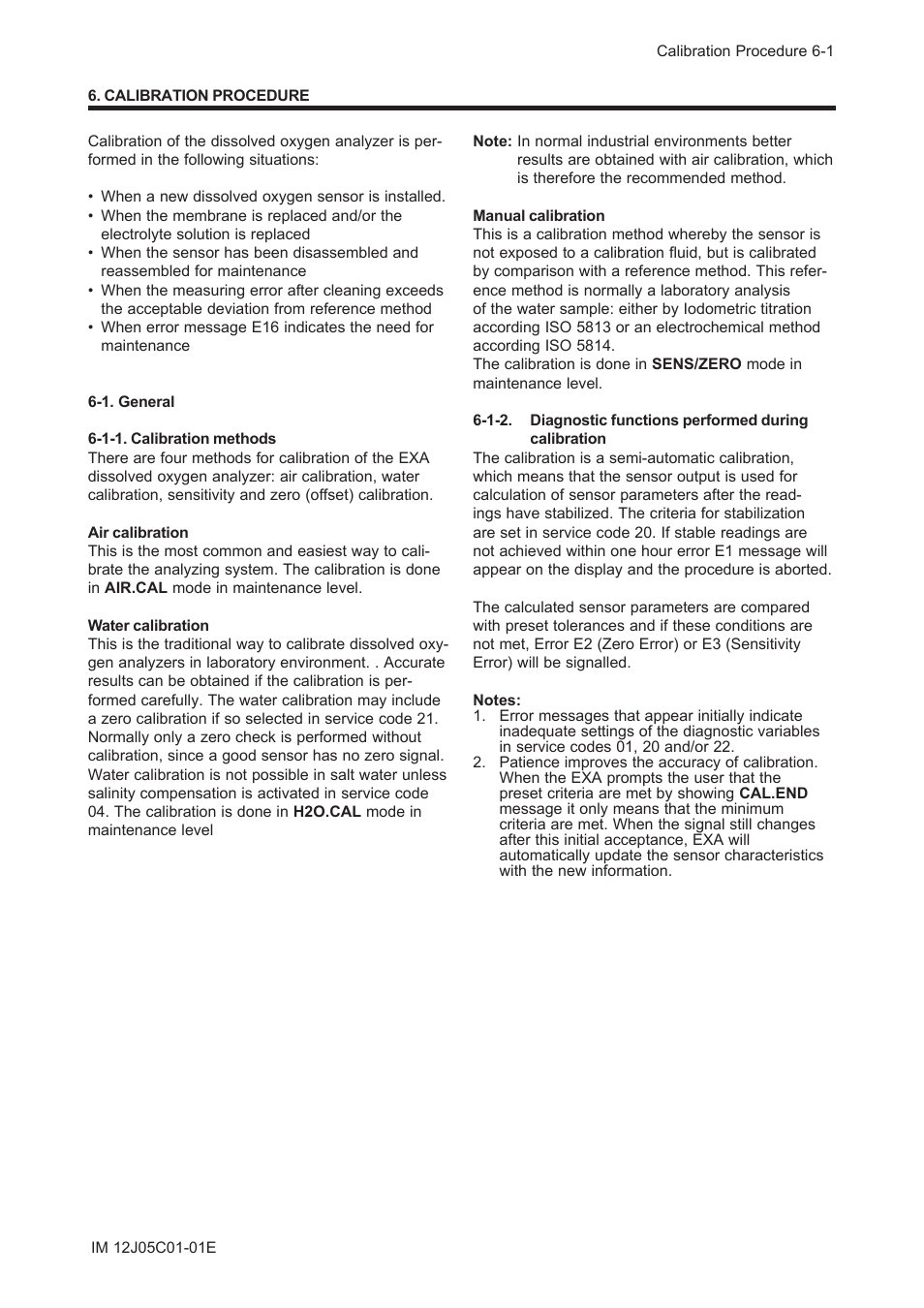 Calibration procedure, 1. general, 1-1. calibration methods | Yokogawa DO202 2-Wire Dissolved Oxygen Analyzer User Manual | Page 52 / 90