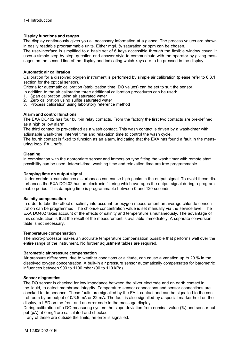 Yokogawa DO402 Dissolved Oxygen Analyzer User Manual | Page 12 / 98