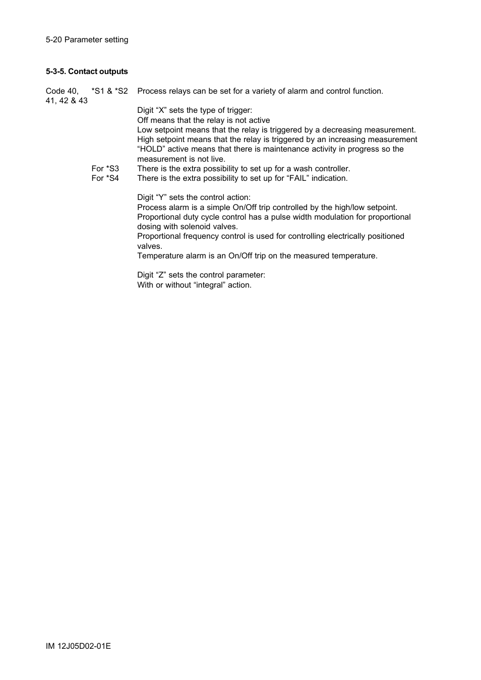 3-5. contact outputs, 3-5. contact outputs -20 | Yokogawa DO402 Dissolved Oxygen Analyzer User Manual | Page 56 / 98
