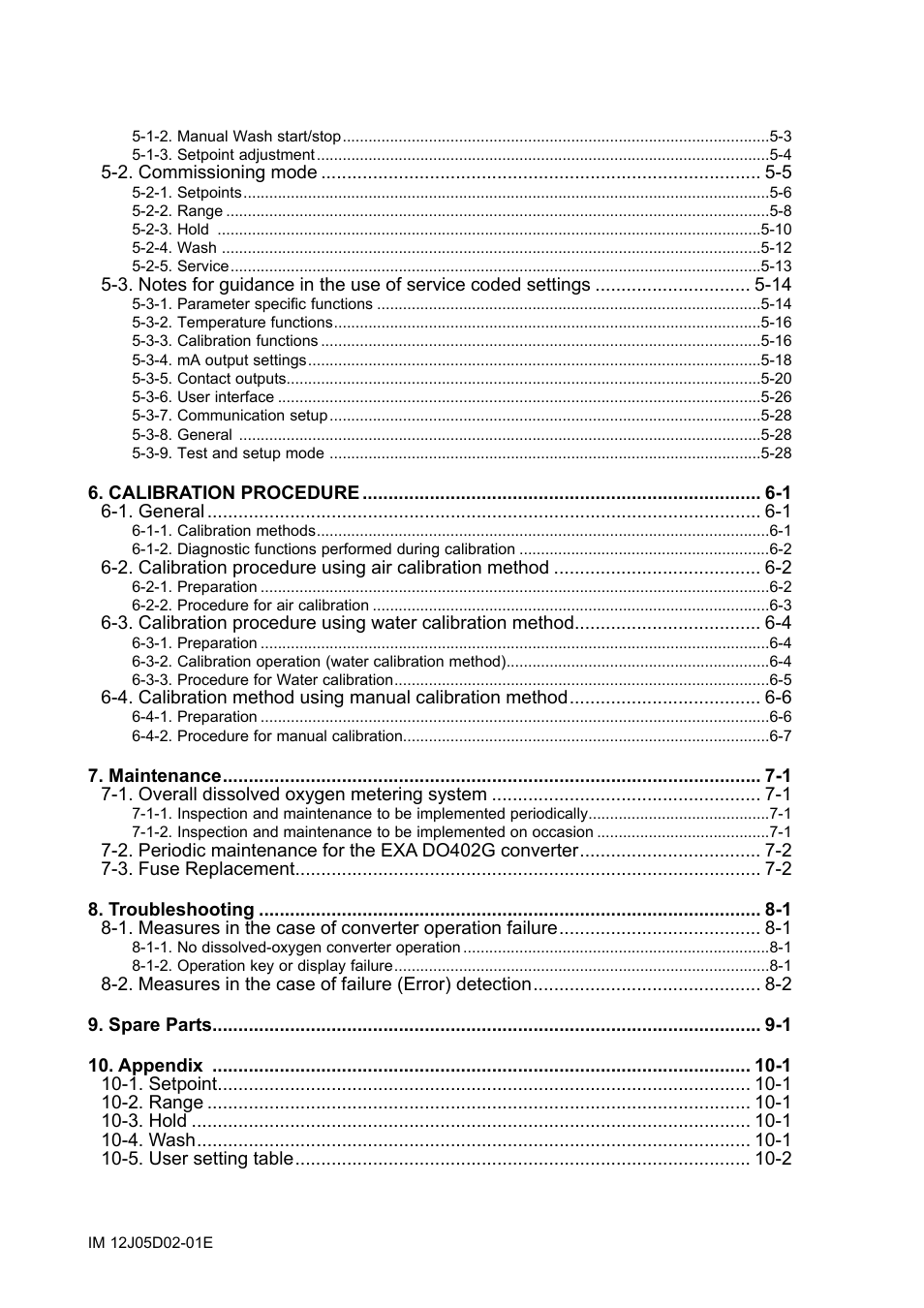 Yokogawa DO402 Dissolved Oxygen Analyzer User Manual | Page 6 / 98