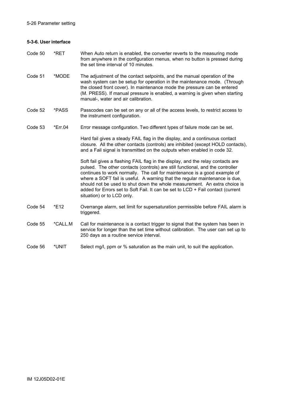 3-6. user interface, 3-6. user interface -26 | Yokogawa DO402 Dissolved Oxygen Analyzer User Manual | Page 62 / 98