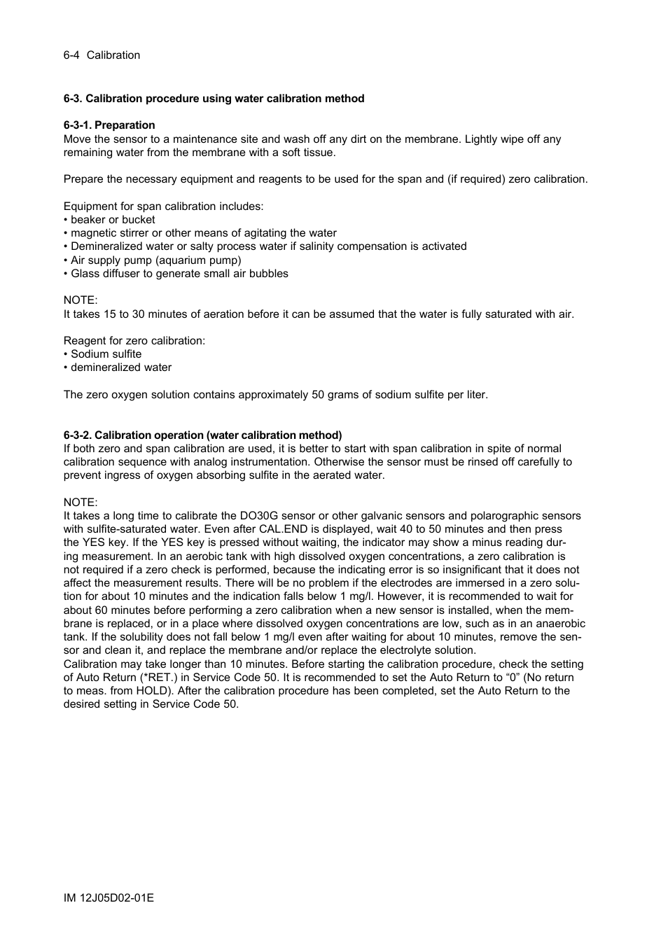 3-1. preparation, 3-1. preparation -4 | Yokogawa DO402 Dissolved Oxygen Analyzer User Manual | Page 70 / 98