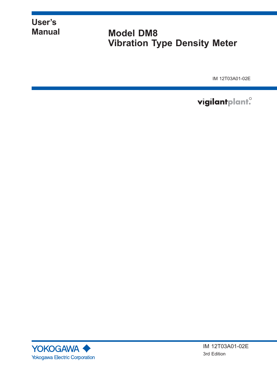 Yokogawa DM8C/VD6 Liquid Density Analyzer User Manual | 64 pages