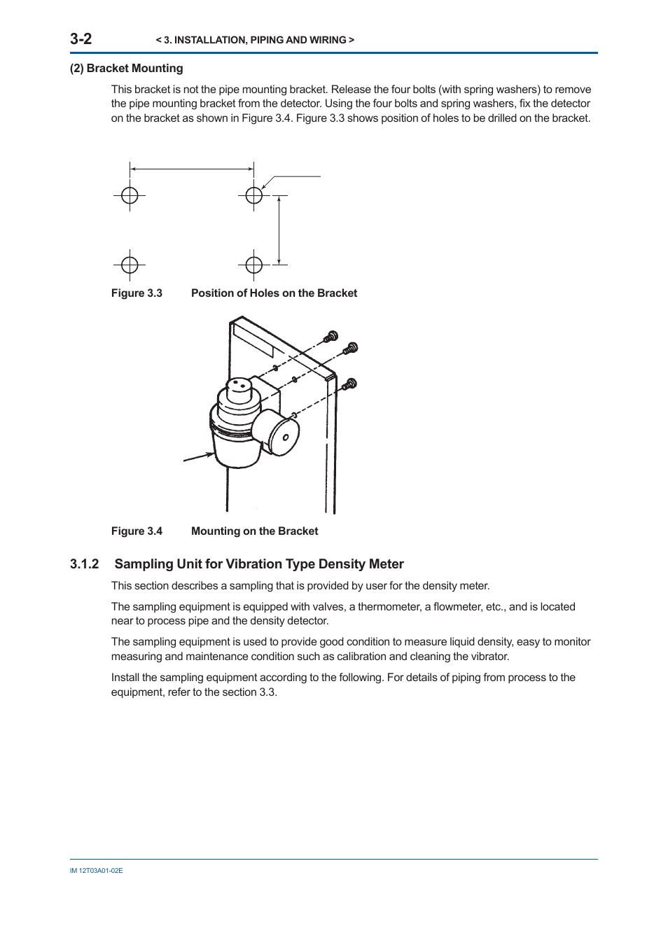 2 sampling unit for vibration type density meter, Sampling unit for vibration type density meter -2 | Yokogawa DM8C/VD6 Liquid Density Analyzer User Manual | Page 28 / 64