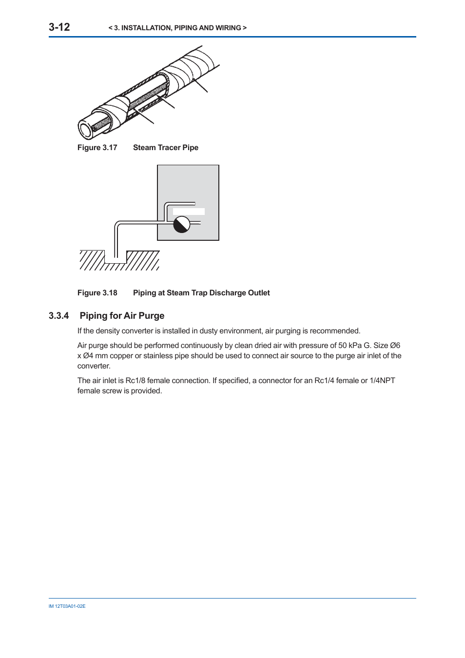 4 piping for air purge, Piping for air purge -12 | Yokogawa DM8C/VD6 Liquid Density Analyzer User Manual | Page 38 / 64