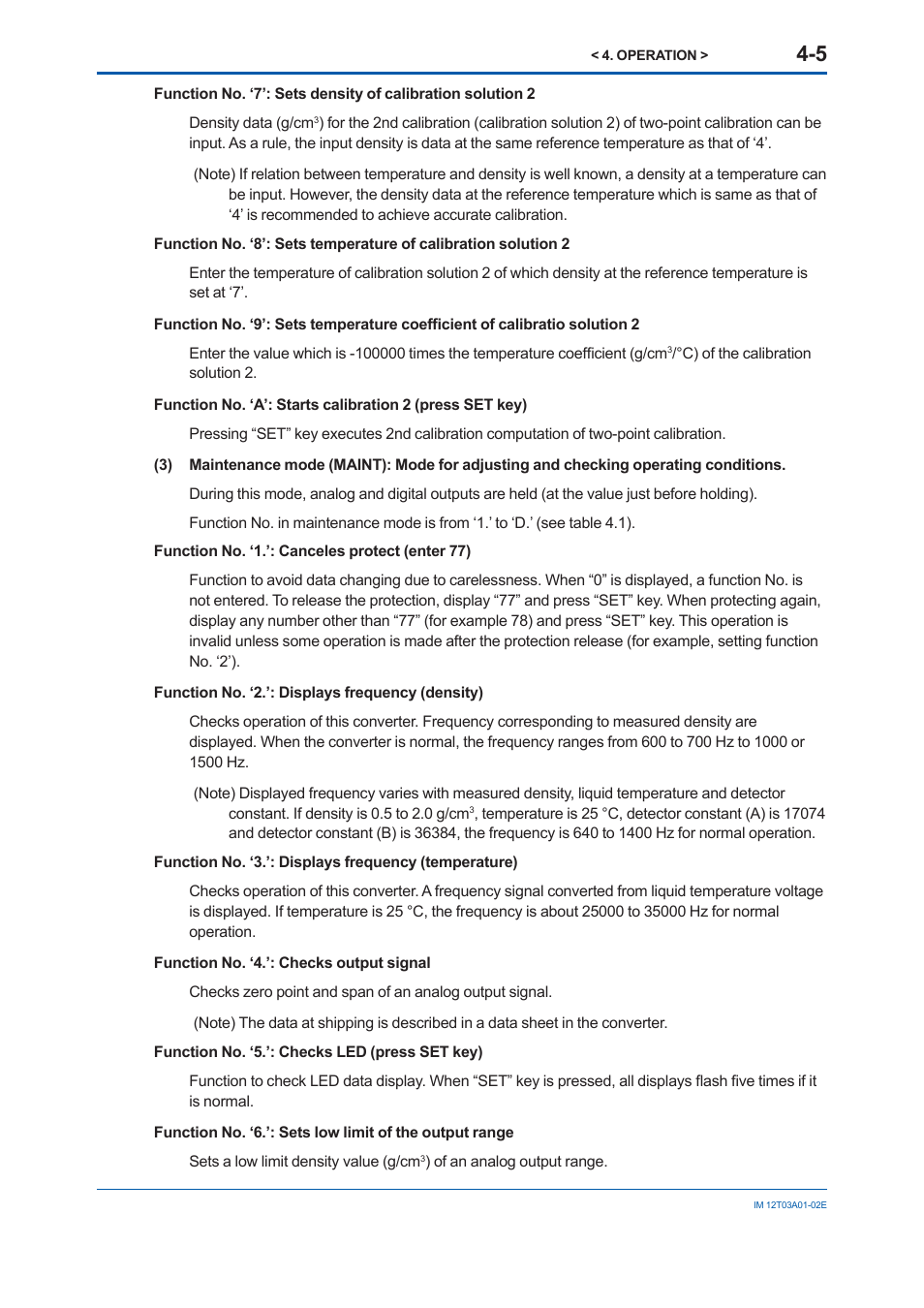 Yokogawa DM8C/VD6 Liquid Density Analyzer User Manual | Page 47 / 64