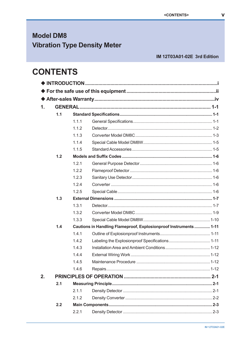 Yokogawa DM8C/VD6 Liquid Density Analyzer User Manual | Page 7 / 64