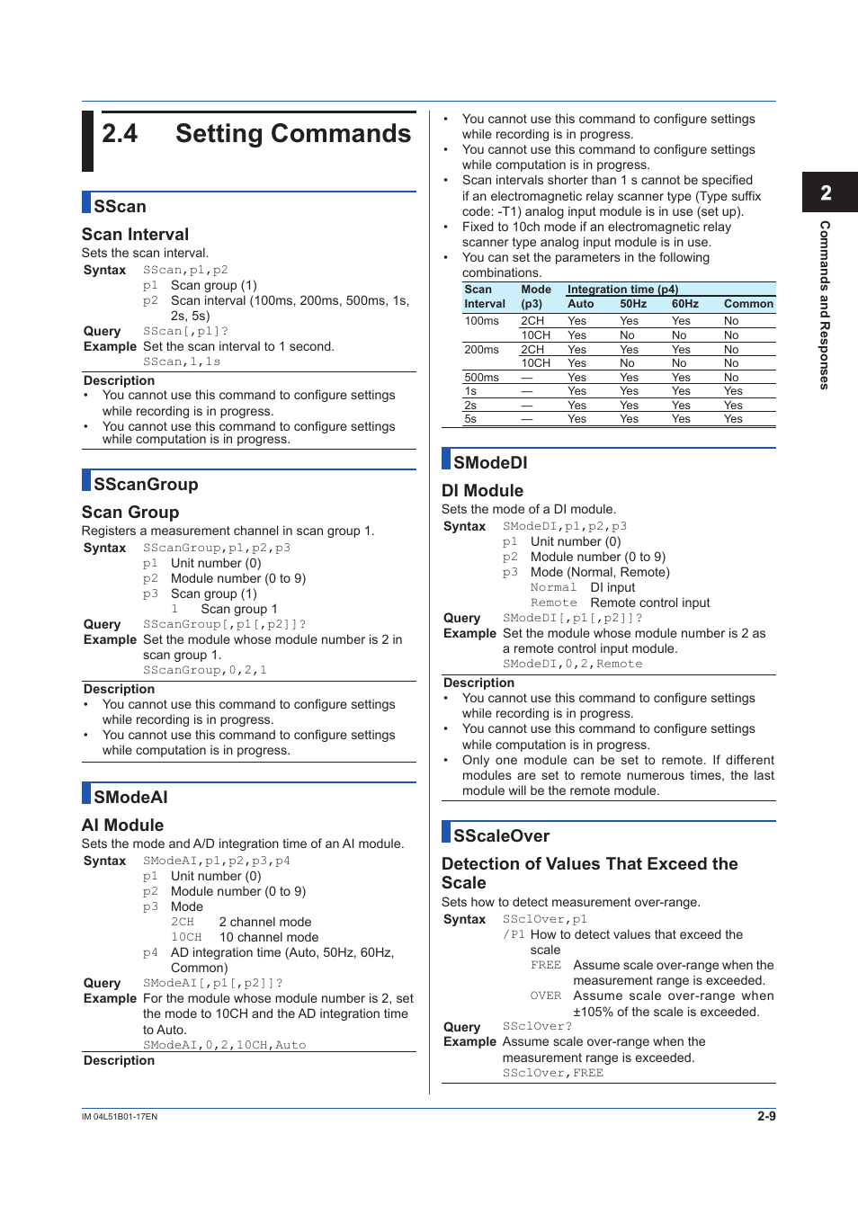 4 setting commands, Setting commands -9, 12 app | Sscan scan interval, Sscangroup scan group, Smodeai ai module, Smodedi di module | Yokogawa Touch Screen GP20 User Manual | Page 23 / 110