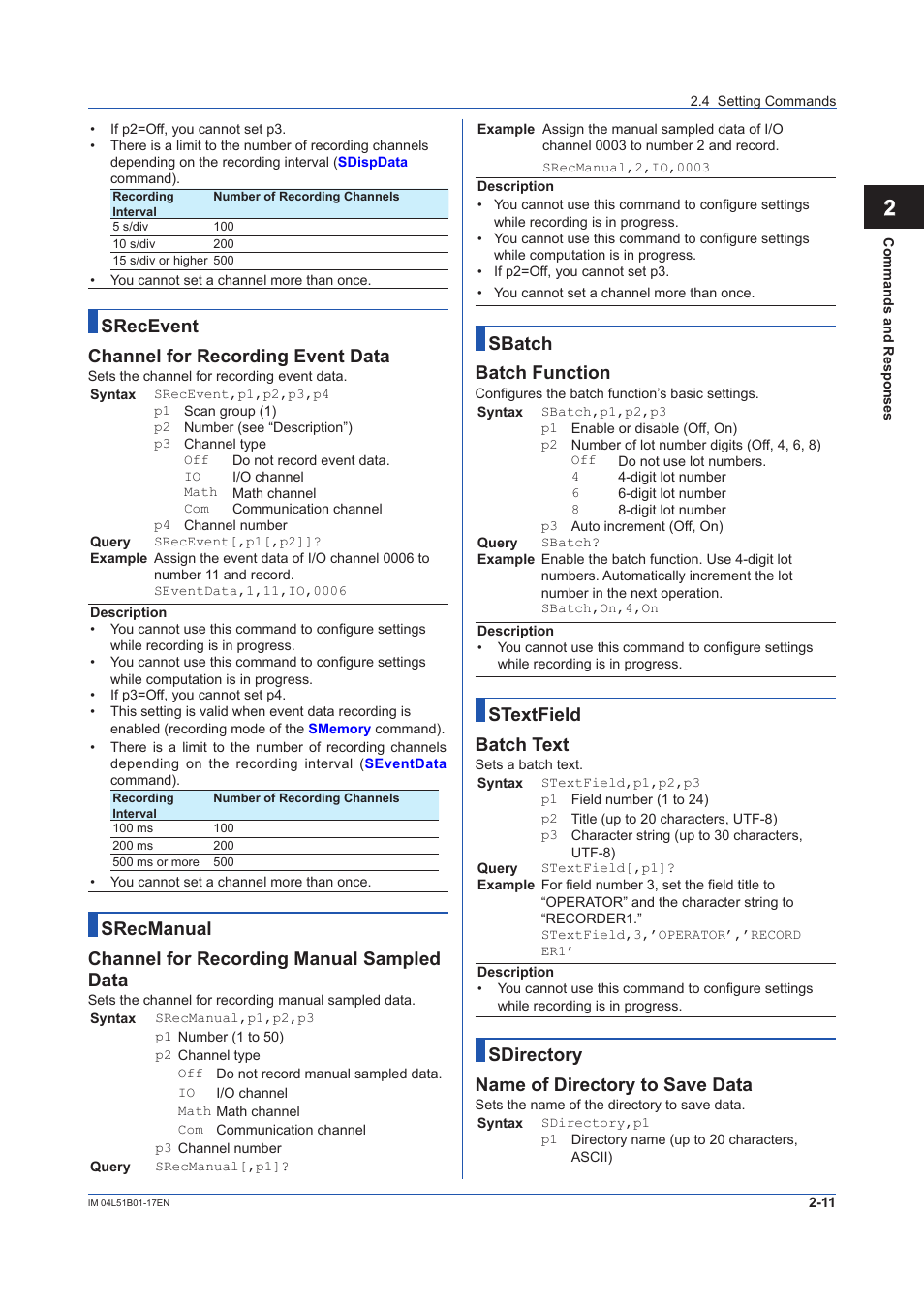 12 app, Srecevent channel for recording event data, Sbatch batch function | Stextfield batch text, Sdirectory name of directory to save data | Yokogawa Touch Screen GP20 User Manual | Page 25 / 110