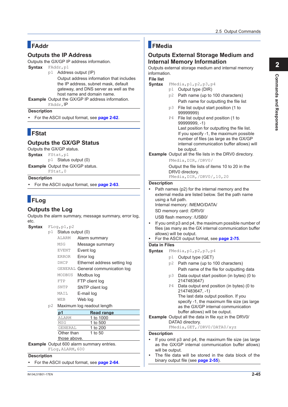 12 app, Faddr outputs the ip address, Fstat outputs the gx/gp status | Flog outputs the log | Yokogawa Touch Screen GP20 User Manual | Page 59 / 110