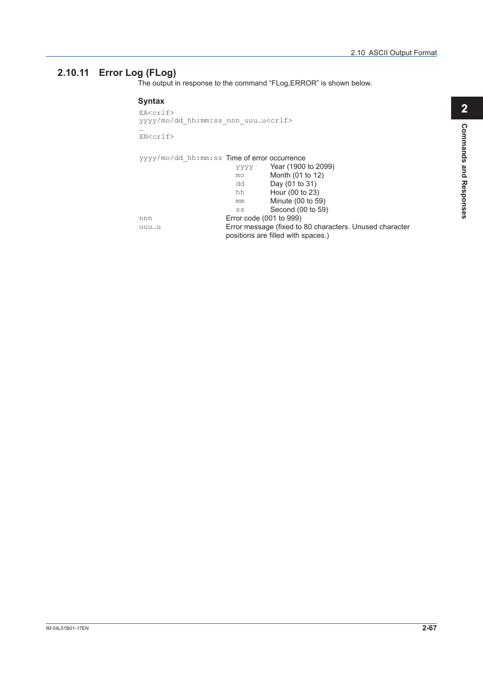11 error log (flog), 11 error log (flog) -67, 12 app | Yokogawa Touch Screen GP20 User Manual | Page 81 / 110