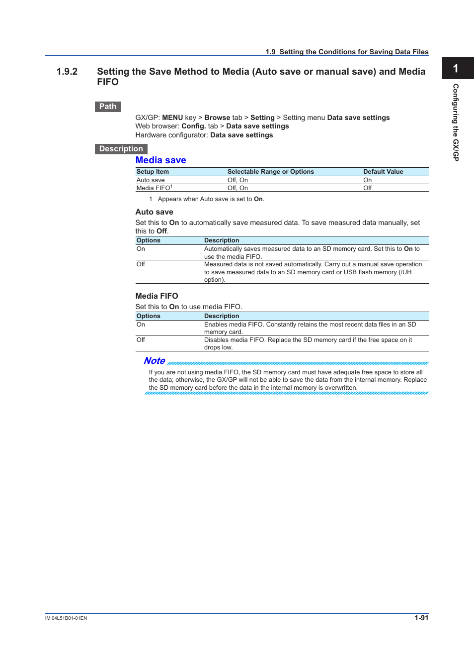 Media save | Yokogawa Touch Screen GP20 User Manual | Page 105 / 446