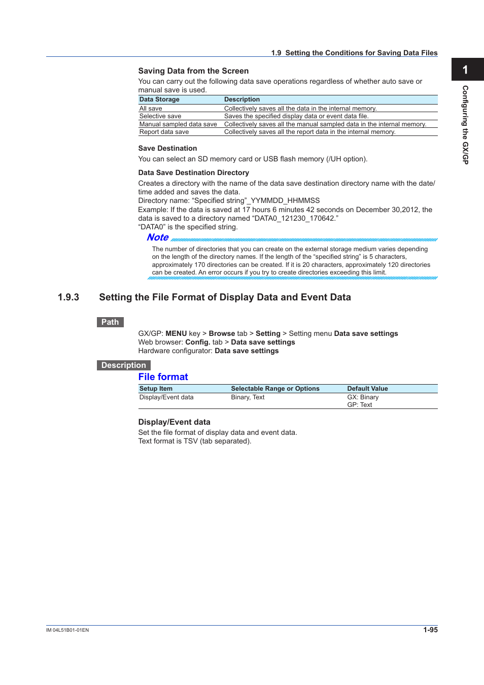 File format | Yokogawa Touch Screen GP20 User Manual | Page 109 / 446