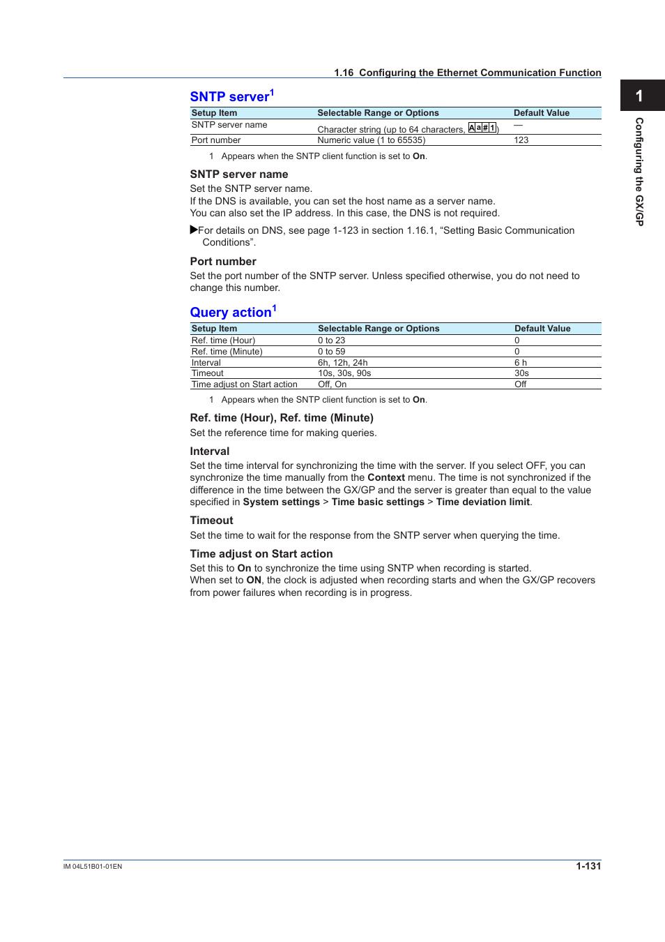 App sntp server, Query action | Yokogawa Touch Screen GP20 User Manual | Page 145 / 446