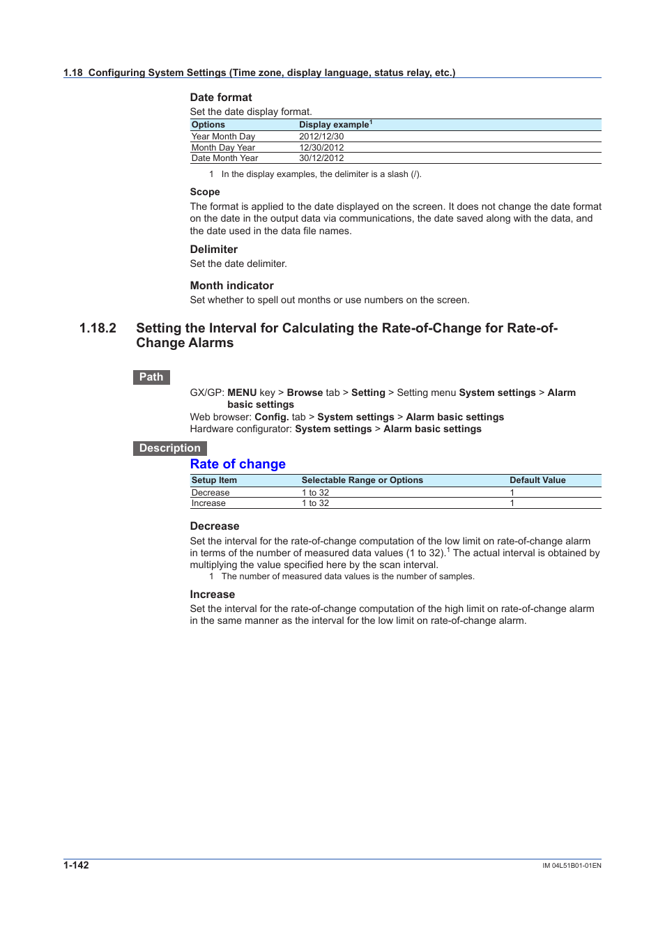 Rate of change | Yokogawa Touch Screen GP20 User Manual | Page 156 / 446