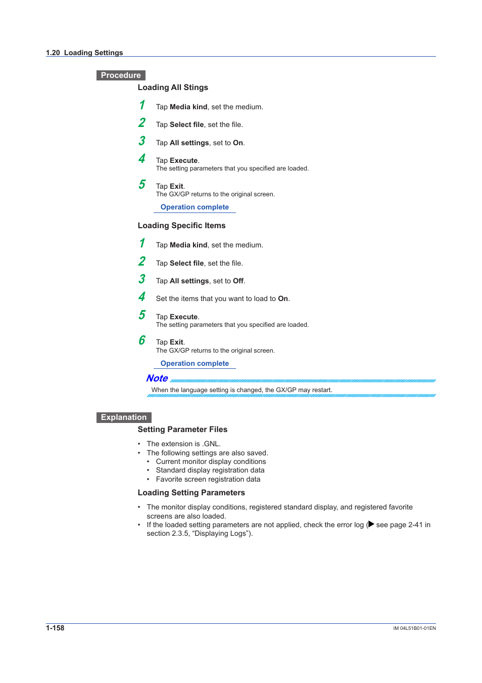 Yokogawa Touch Screen GP20 User Manual | Page 172 / 446