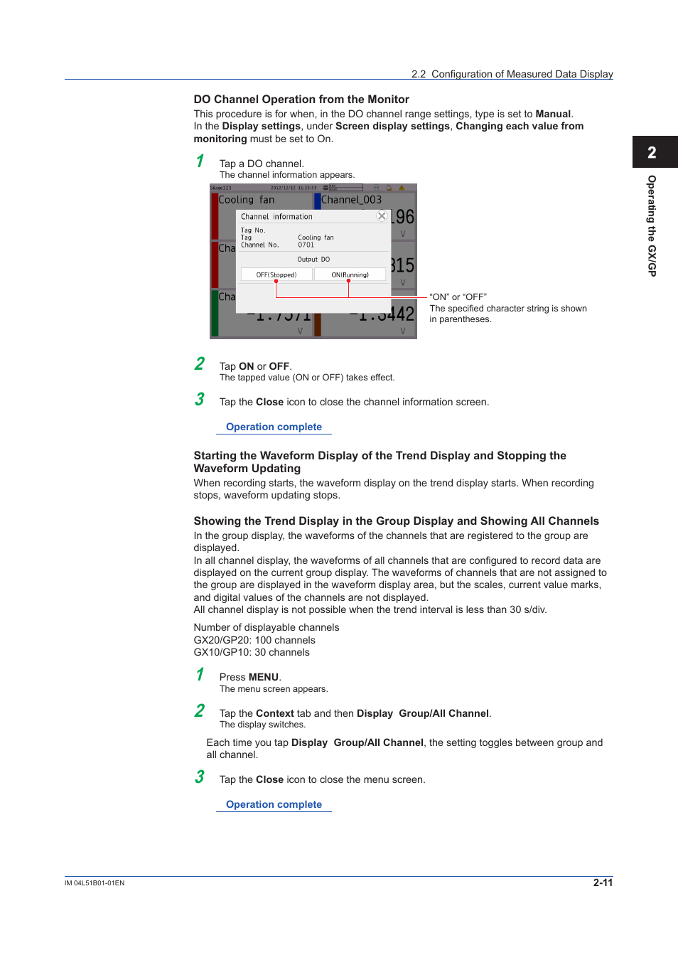 Yokogawa Touch Screen GP20 User Manual | Page 195 / 446