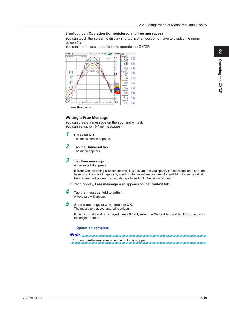 Yokogawa Touch Screen GP20 User Manual | Page 203 / 446