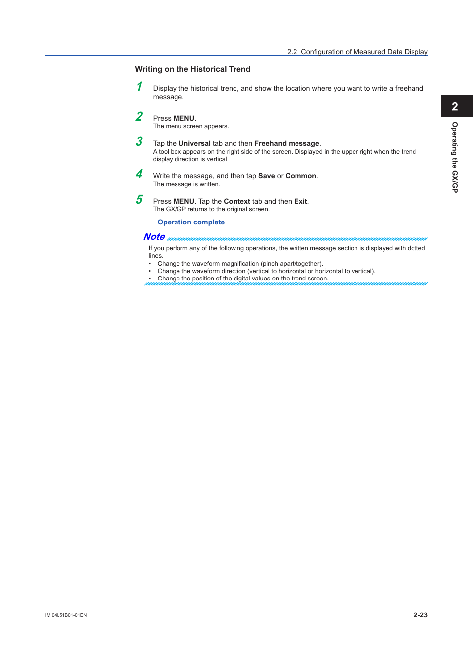 Yokogawa Touch Screen GP20 User Manual | Page 207 / 446