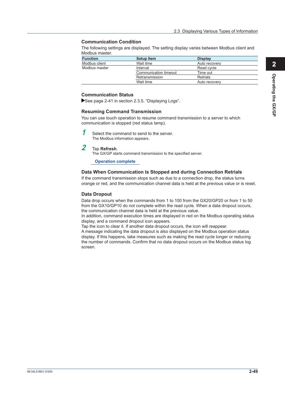 Yokogawa Touch Screen GP20 User Manual | Page 233 / 446