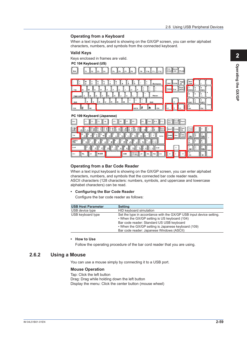 2 using a mouse, Using a mouse -59 | Yokogawa Touch Screen GP20 User Manual | Page 243 / 446