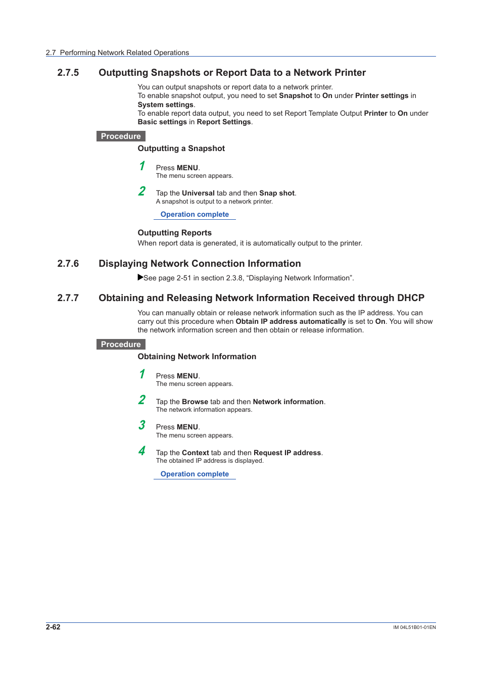 6 displaying network connection information, Displaying network connection information -62 | Yokogawa Touch Screen GP20 User Manual | Page 246 / 446