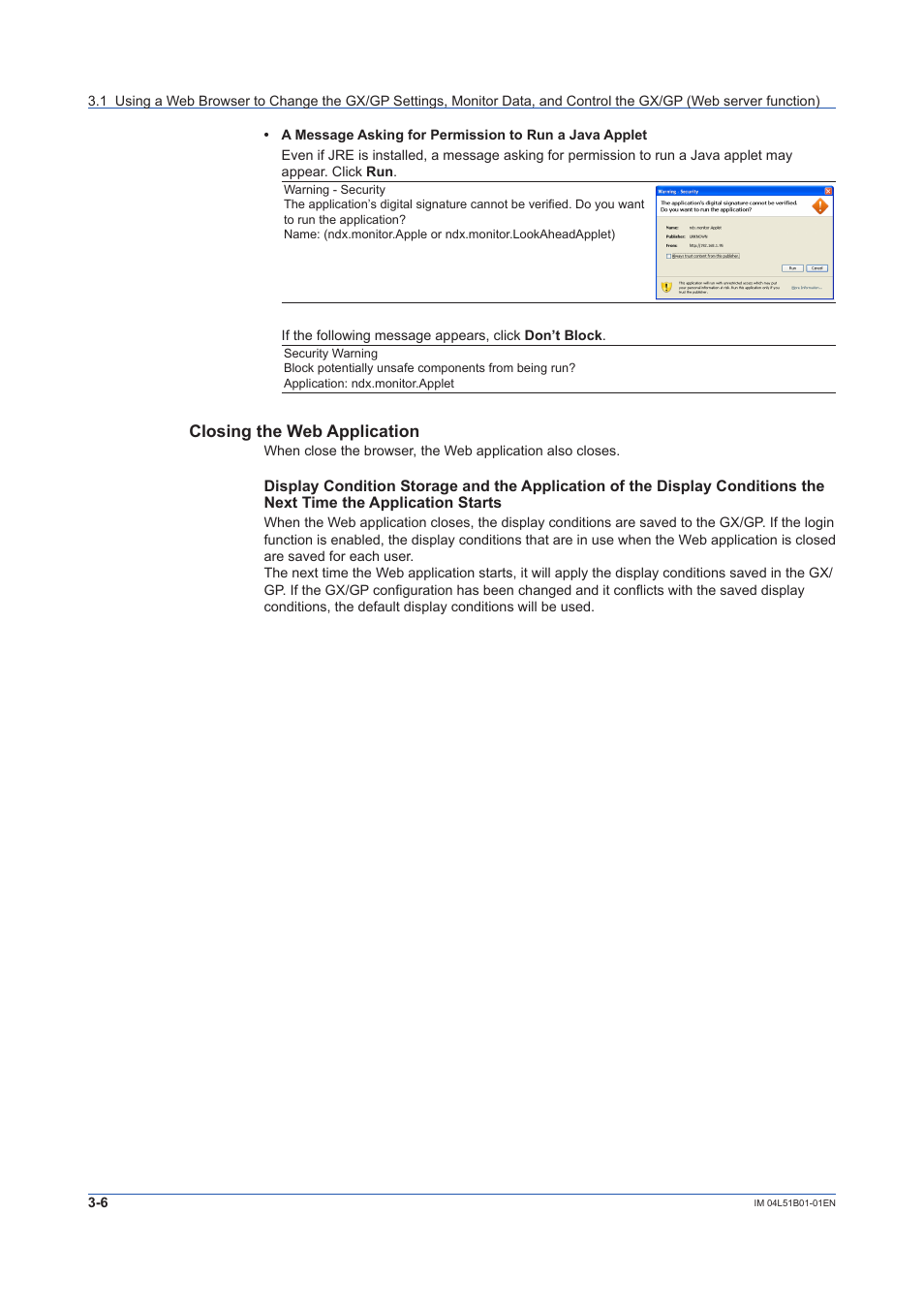 Closing the web application | Yokogawa Touch Screen GP20 User Manual | Page 258 / 446