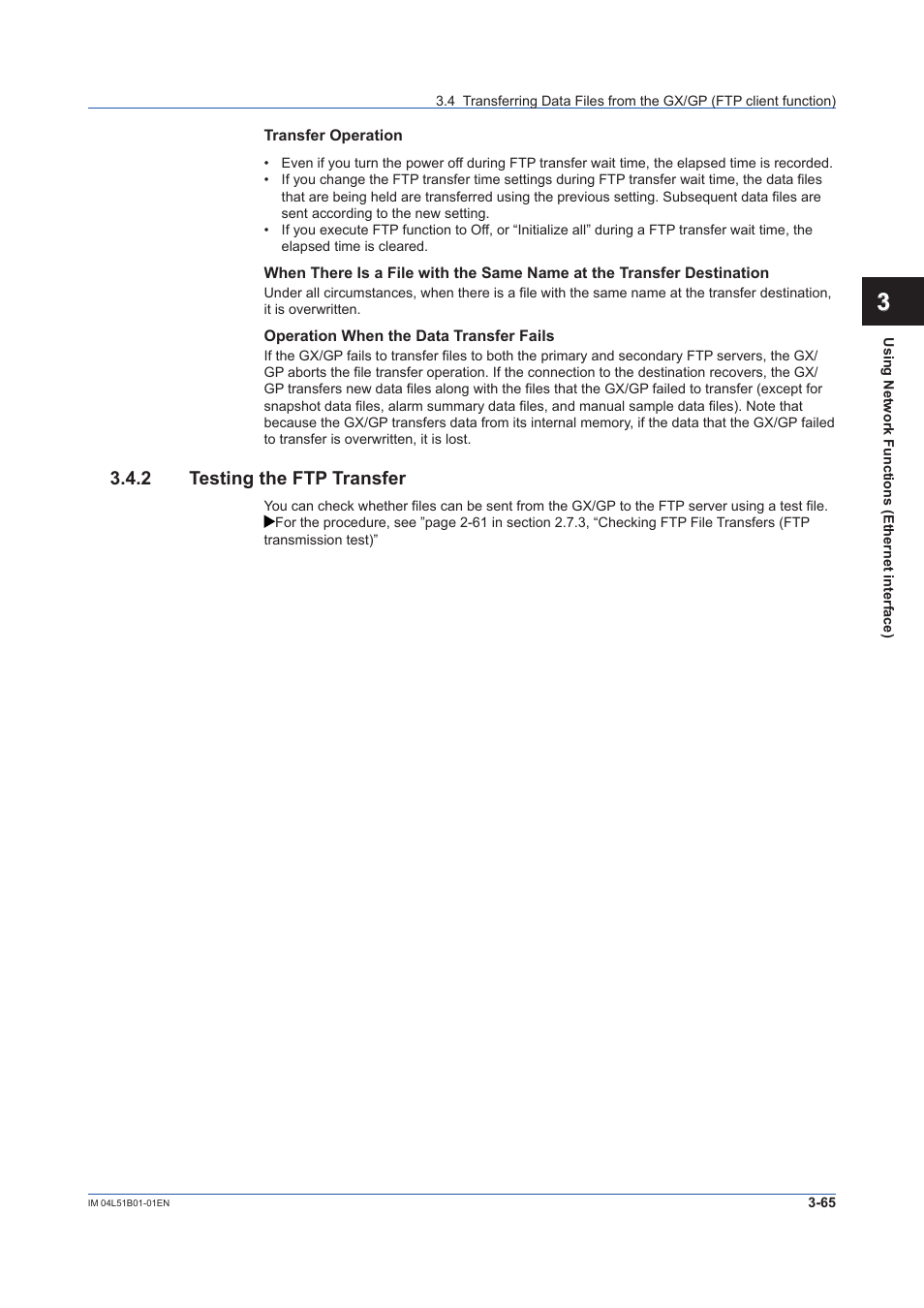 2 testing the ftp transfer, Testing the ftp transfer -65 | Yokogawa Touch Screen GP20 User Manual | Page 317 / 446