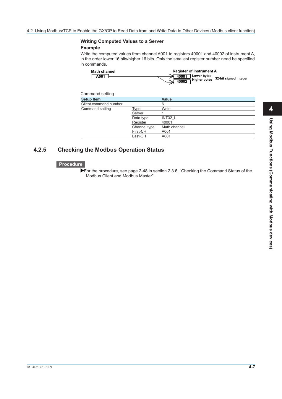 5 checking the modbus operation status, Checking the modbus operation status -7 | Yokogawa Touch Screen GP20 User Manual | Page 327 / 446