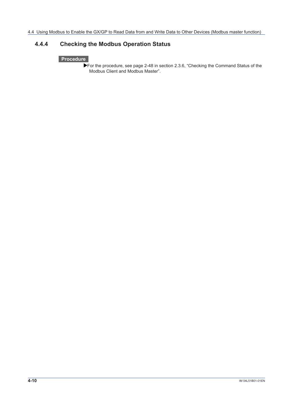 4 checking the modbus operation status, Checking the modbus operation status -10 | Yokogawa Touch Screen GP20 User Manual | Page 330 / 446