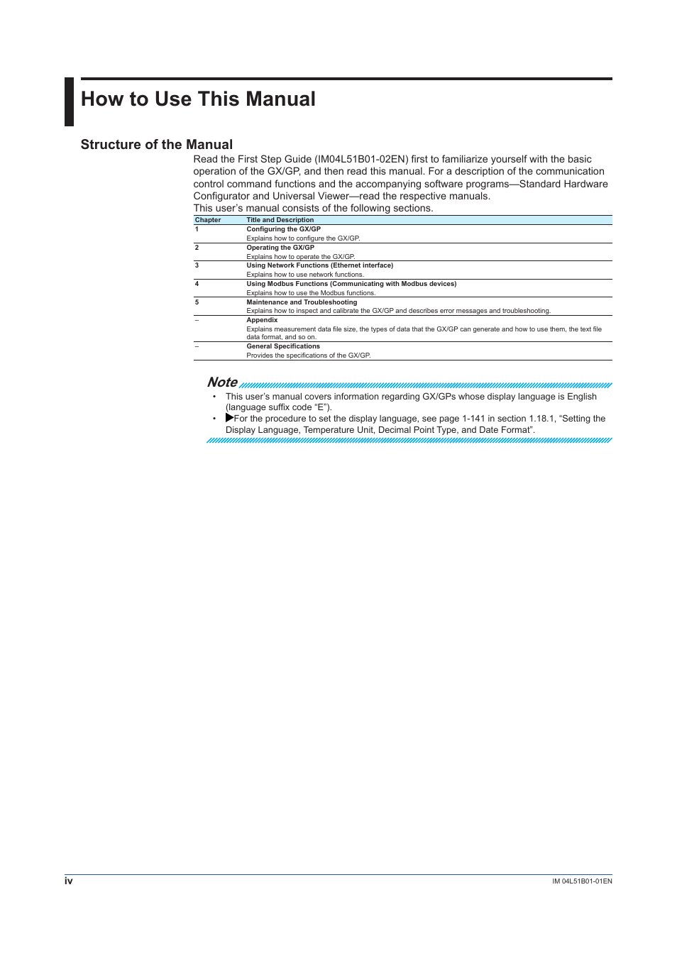 How to use this manual, Structure of the manual | Yokogawa Touch Screen GP20 User Manual | Page 6 / 446