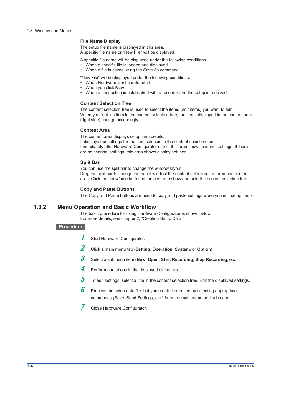 2 menu operation and basic workflow, Menu operation and basic workflow -4 | Yokogawa Touch Screen GP20 User Manual | Page 14 / 54