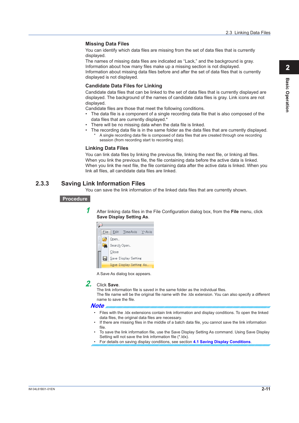 3 saving link information files, Saving link information files -11 | Yokogawa Touch Screen GP20 User Manual | Page 27 / 98