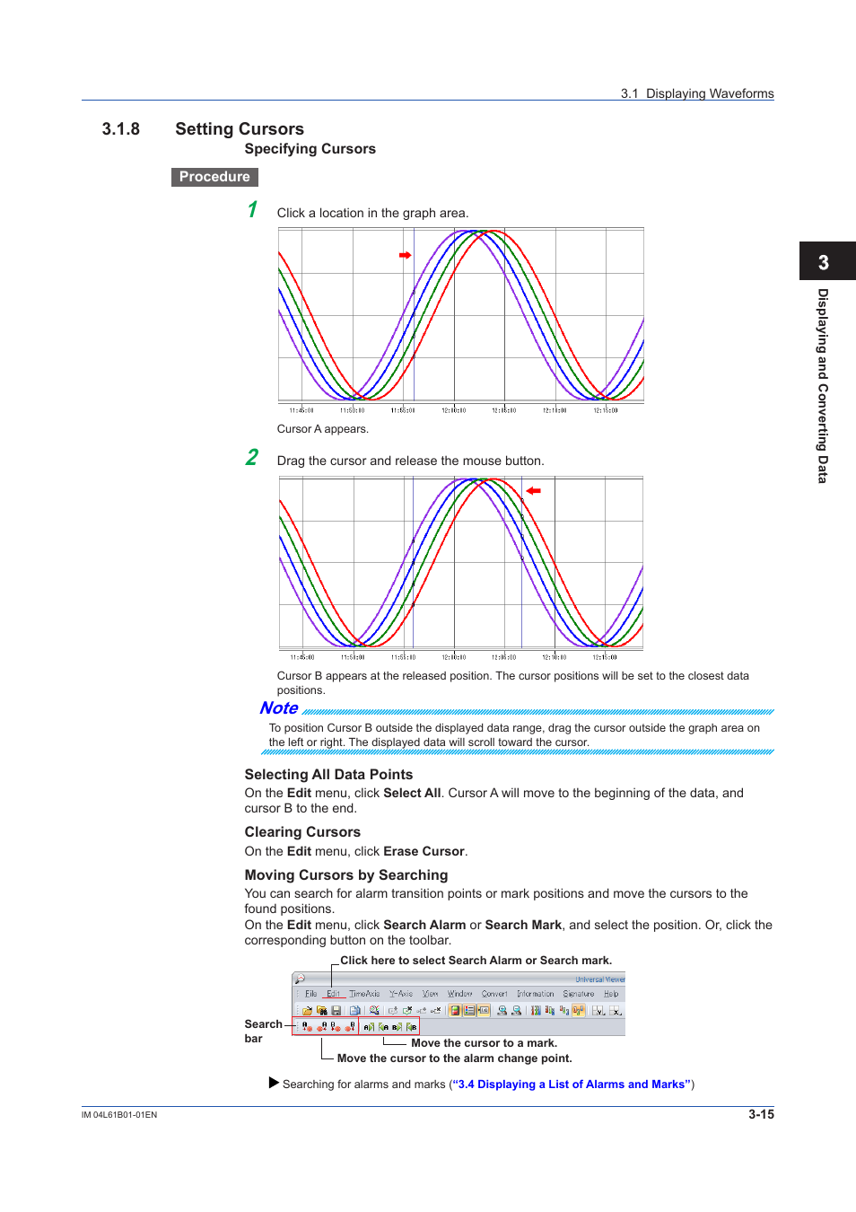 8 setting cursors, Setting cursors -15 | Yokogawa Touch Screen GP20 User Manual | Page 45 / 98