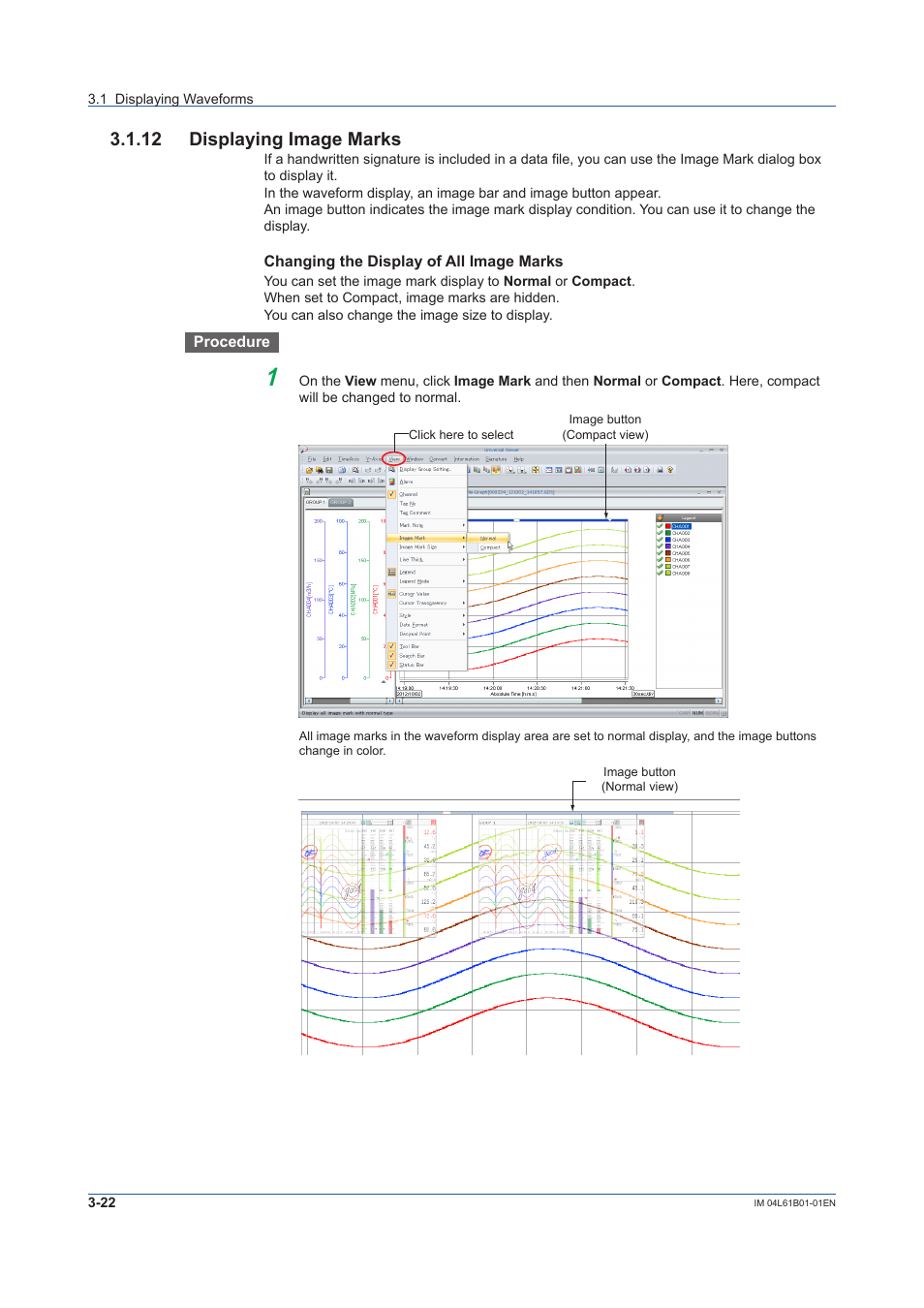 12 displaying image marks, 12 displaying image marks -22 | Yokogawa Touch Screen GP20 User Manual | Page 52 / 98