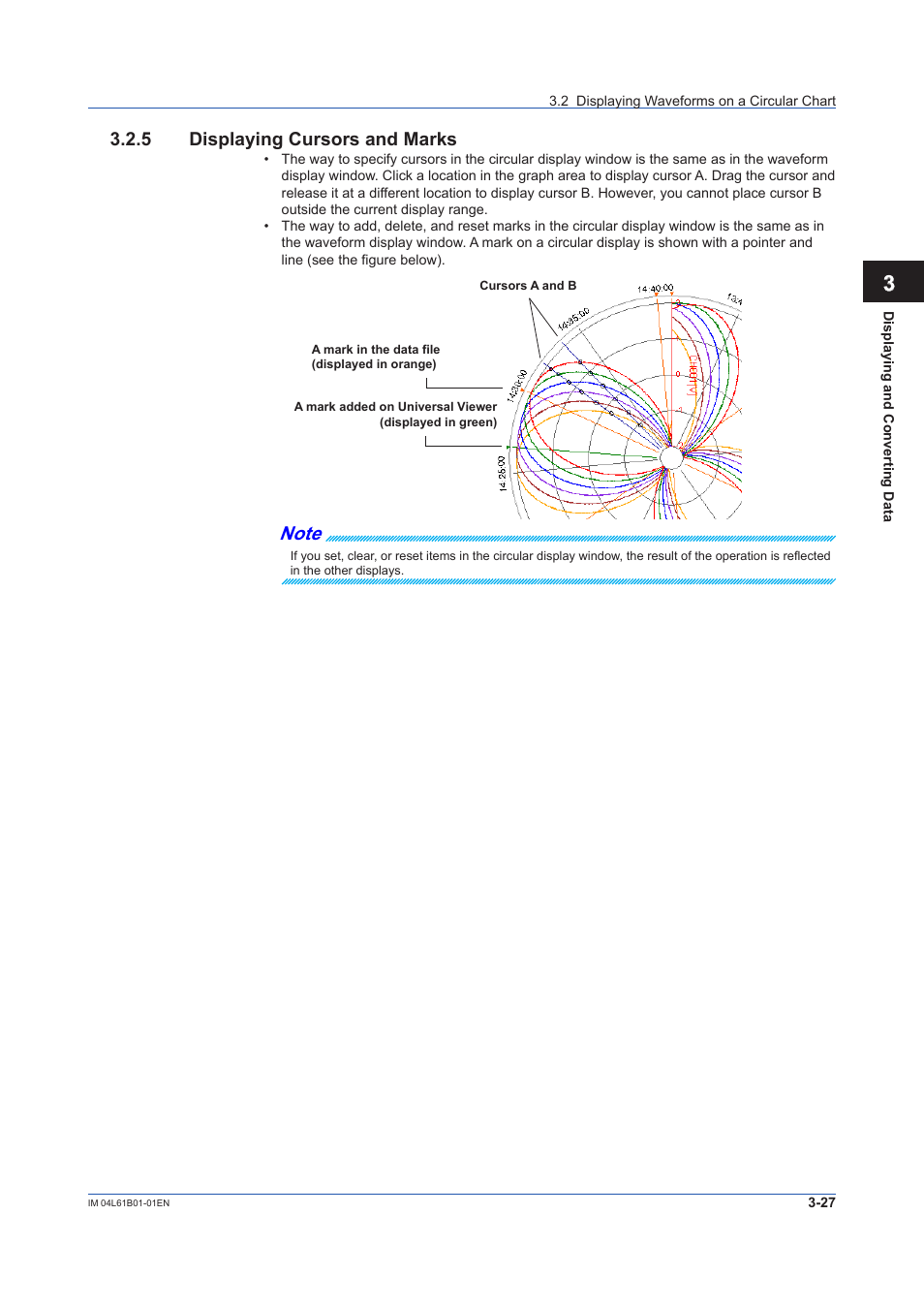5 displaying cursors and marks, Displaying cursors and marks -27 | Yokogawa Touch Screen GP20 User Manual | Page 57 / 98