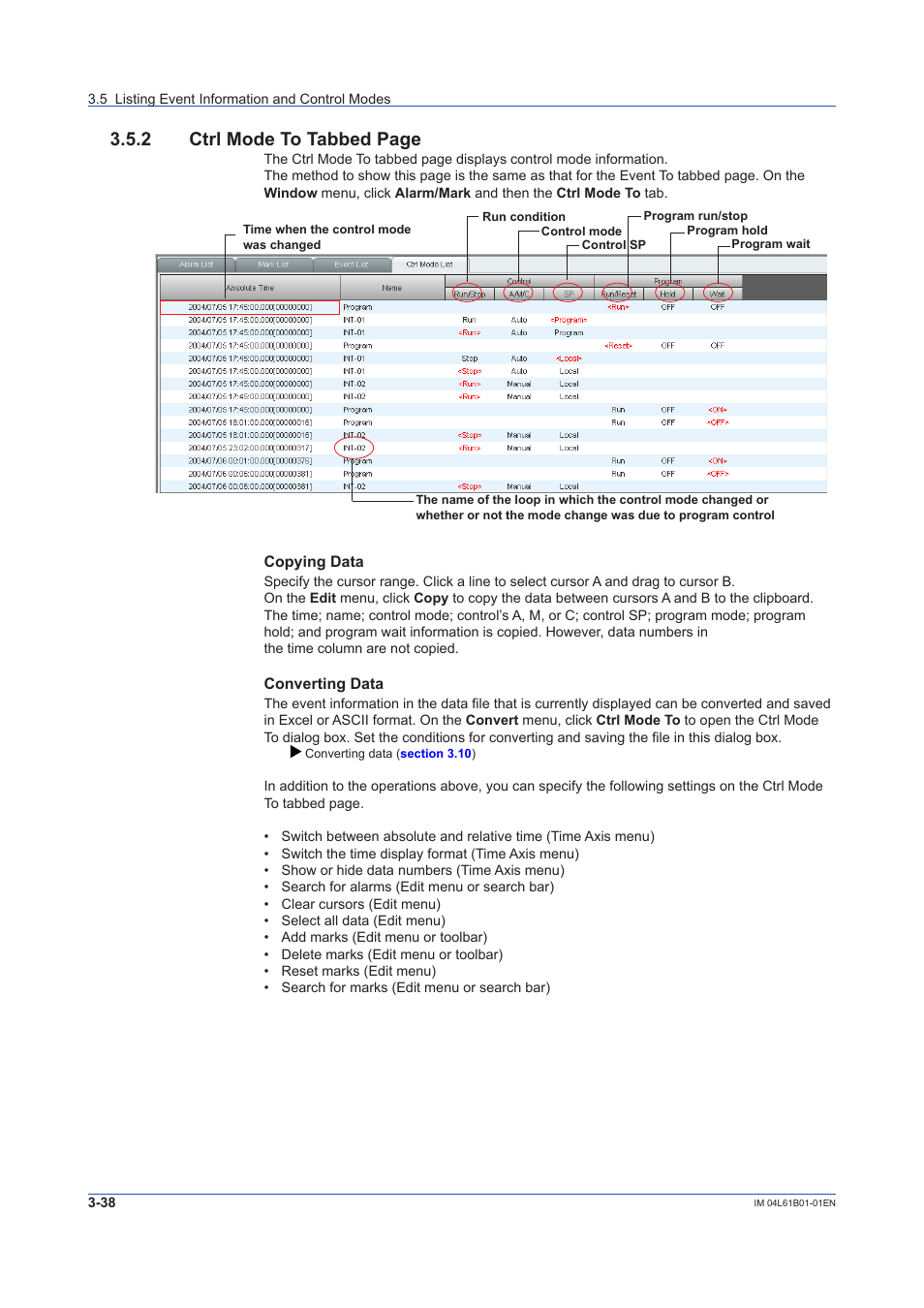 2 ctrl mode to tabbed page | Yokogawa Touch Screen GP20 User Manual | Page 68 / 98