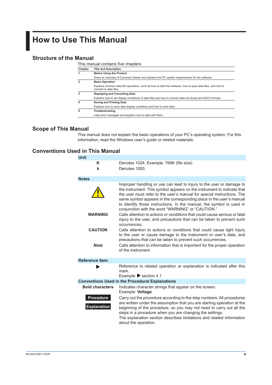 How to use this manual, Structure of the manual, Scope of this manual | Conventions used in this manual | Yokogawa Touch Screen GP20 User Manual | Page 7 / 98