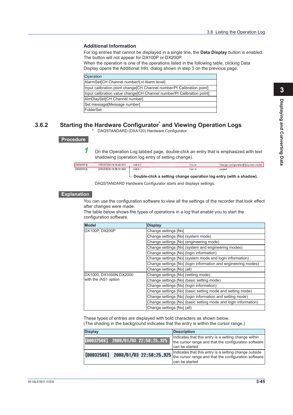 Starting the hardware configurator, And viewing operation logs -45 | Yokogawa Touch Screen GP20 User Manual | Page 75 / 98