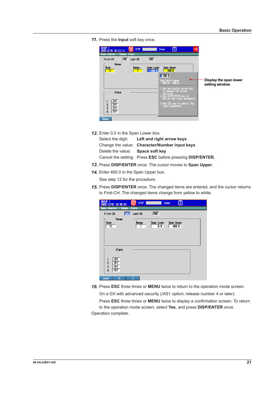 Yokogawa Button Operated DX2000 User Manual | Page 23 / 97