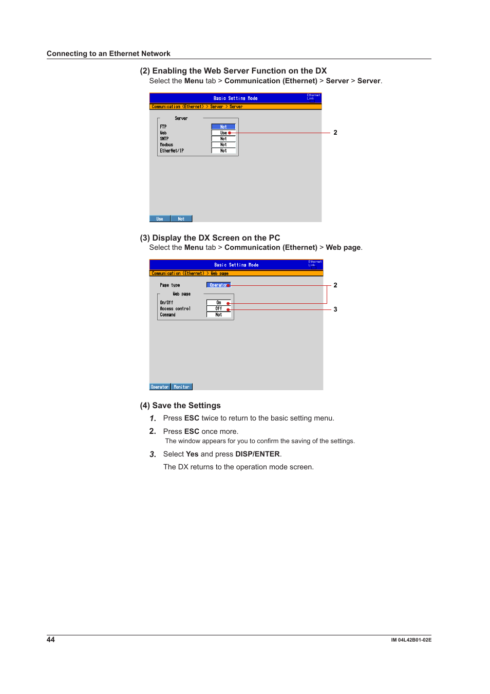 Yokogawa Button Operated DX2000 User Manual | Page 46 / 97