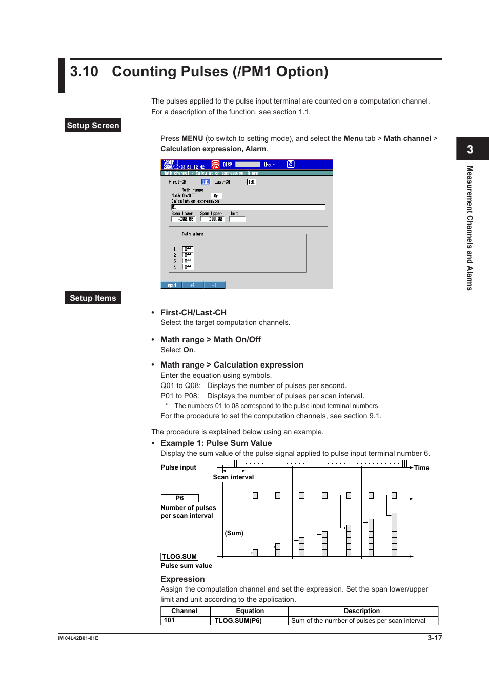 10 counting pulses (/pm1 option), Counting pulses (/pm1 option) -17 | Yokogawa Button Operated DX2000 User Manual | Page 113 / 359