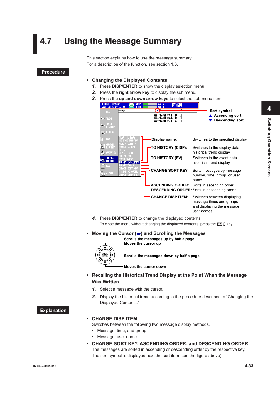 7 using the message summary, Using the message summary -33, App index | Yokogawa Button Operated DX2000 User Manual | Page 162 / 359