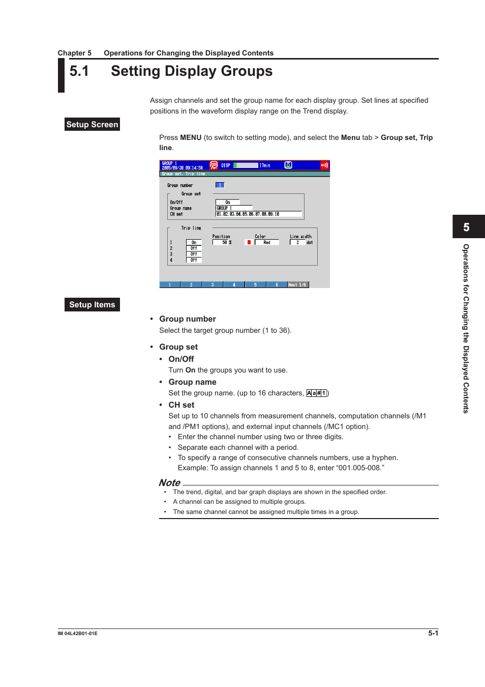 1 setting display groups, Setting display groups -1 | Yokogawa Button Operated DX2000 User Manual | Page 178 / 359