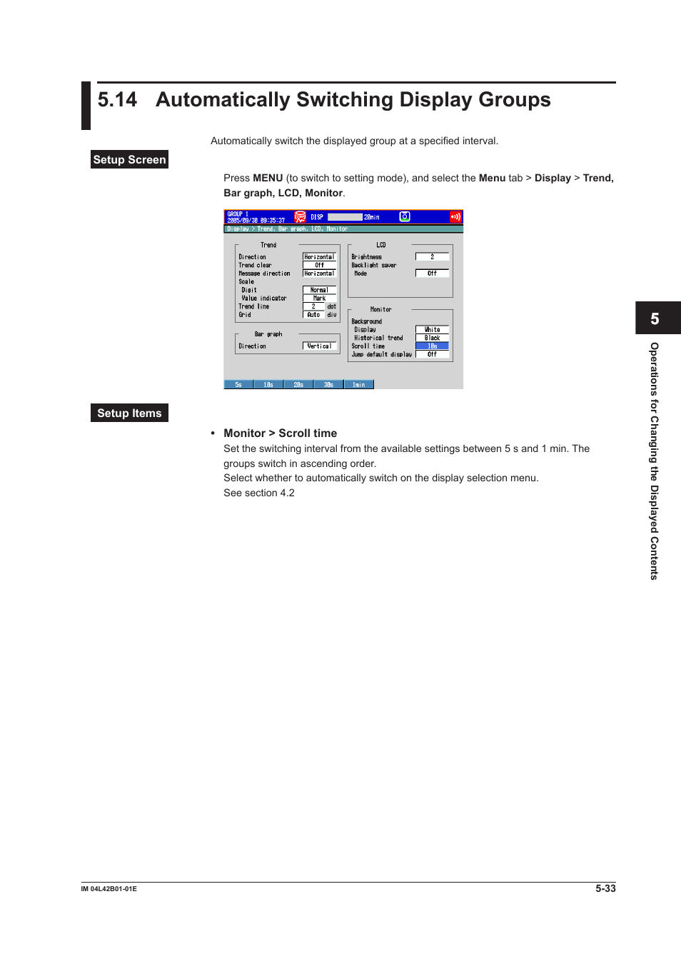 14 automatically switching display groups, Automatically switching display groups -33 | Yokogawa Button Operated DX2000 User Manual | Page 210 / 359