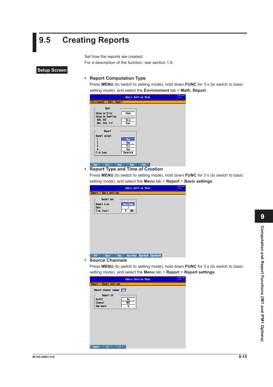 5 creating reports, Creating reports -15 | Yokogawa Button Operated DX2000 User Manual | Page 279 / 359