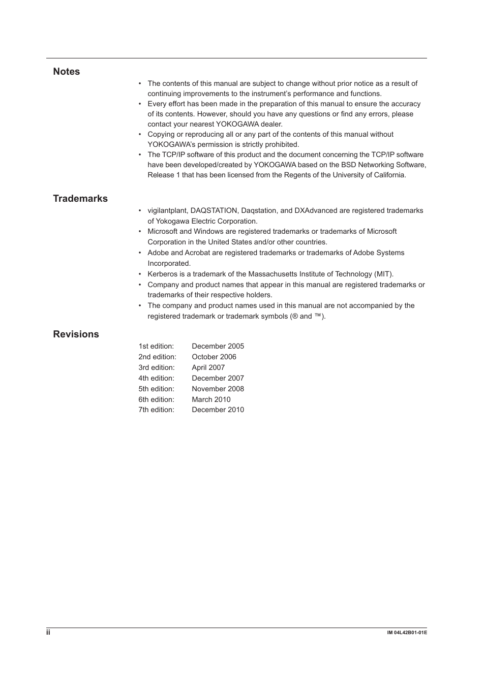 Trademarks, Revisions | Yokogawa Button Operated DX2000 User Manual | Page 3 / 359