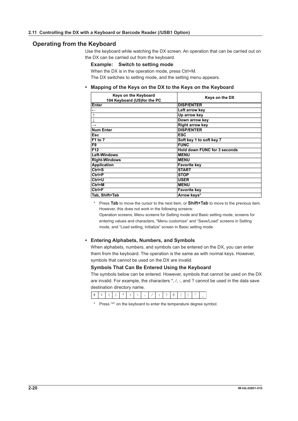 Operating from the keyboard | Yokogawa Button Operated DX2000 User Manual | Page 89 / 359